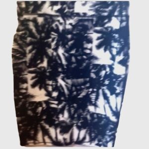 Fabletics womans size m black white palm tree stretchy athletic pencil skirt
